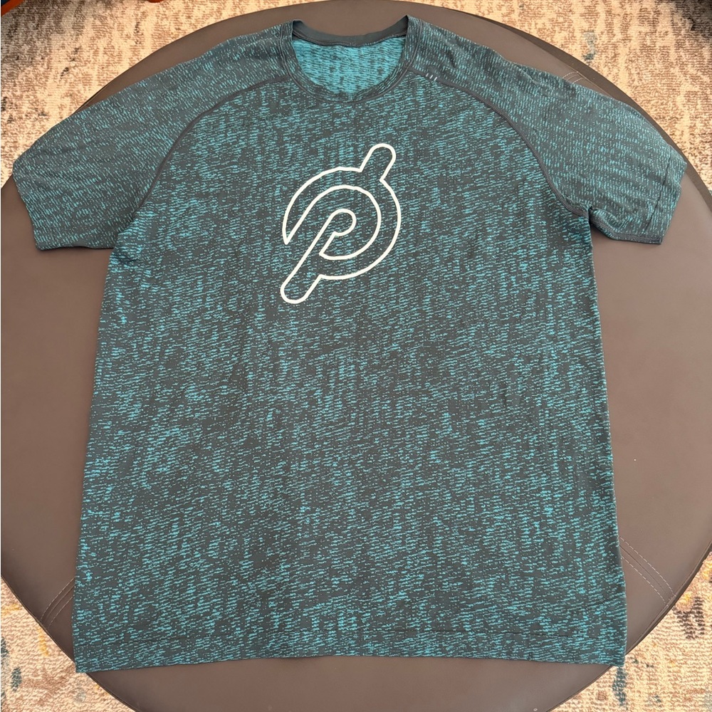 Lululemon x Peloton Mens Metal Vent Tech Tee Shirt Green/Blue XL